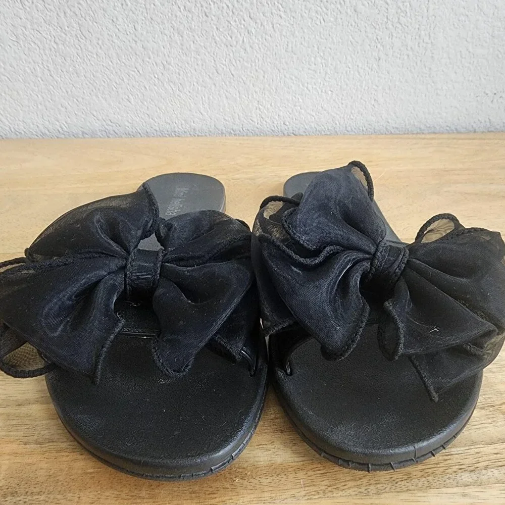 Mini Helisha Sandals Womens Size 38 Black Bow Slide Slip On Dressy MST-1718